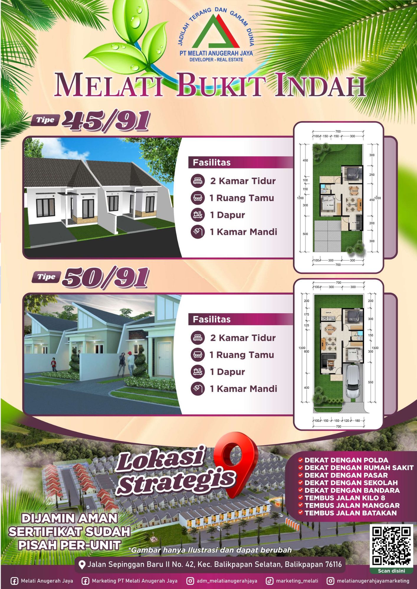 Brosur resmi Melati Bukit Indah ukuran penuh
